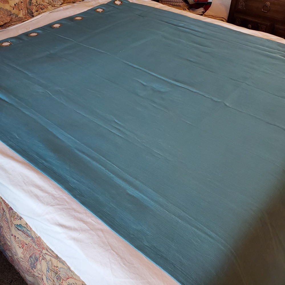 Threshold Teal Blue 100% Cotton Grommet Top One Window Curtain Panel 54x84
